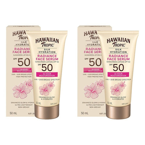 Hawaiian Tropic Silk Hydration Radiance Face Serum SPF50 50mL Pack of 2