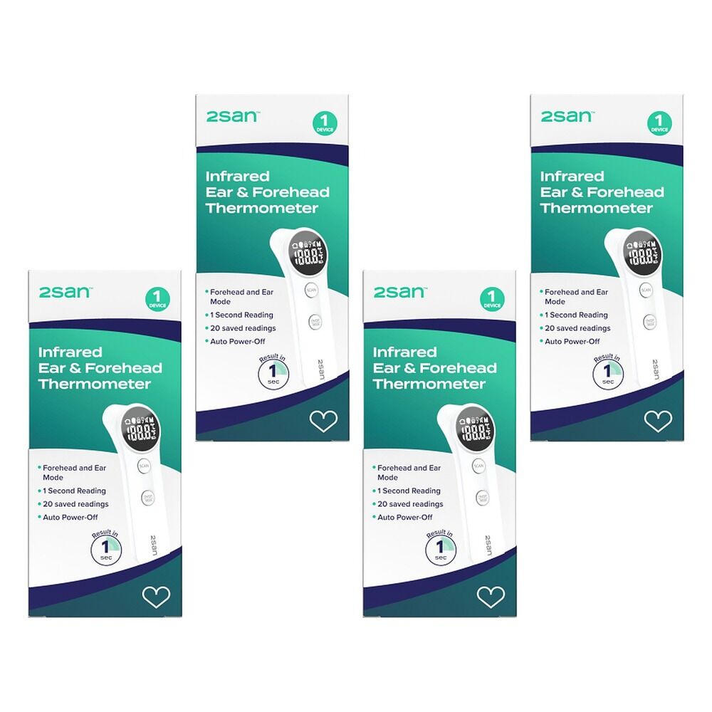2San Infrared Ear and Forehead Thermometer Pack of 4