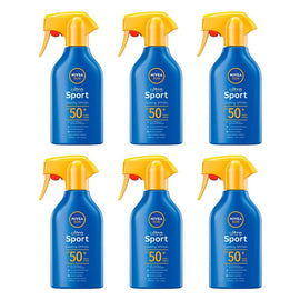 NIVEA SUN Ultra Sport Cooling Sunscreen Spray SPF50+ 270mL Pack of 6