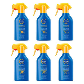 NIVEA SUN Protect & Moisture Sunscreen Spray SPF50+ 270mL Pack of 6