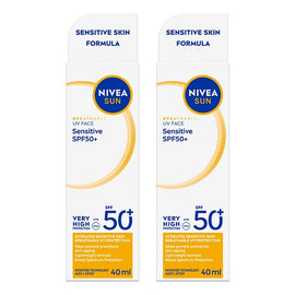 NIVEA SUN UV Face Sensitive Sunscreen SPF50+ 40mL Pack of 2