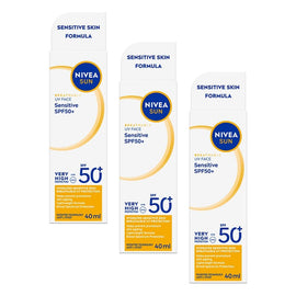 NIVEA SUN UV Face Sensitive Sunscreen SPF50+ 40mL Pack of 3