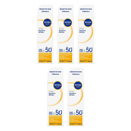 NIVEA SUN UV Face Sensitive Sunscreen SPF50+ 40mL Pack of 5