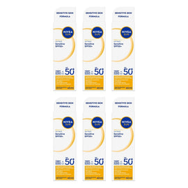 NIVEA SUN UV Face Sensitive Sunscreen SPF50+ 40mL Pack of 6