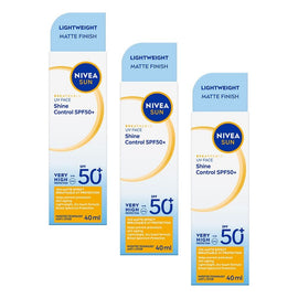 NIVEA SUN UV Face Shine Control Sunscreen SPF50+ 40mL Pack of 3