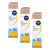 NIVEA SUN UV Face Shine Control Medium Tinted Sunscreen SPF50+ 40mL Pack of 3