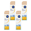 NIVEA SUN UV Face Shine Control Light Tinted Sunscreen SPF50+ 40mL Pack of 4