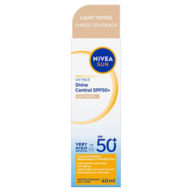 NIVEA SUN UV Face Shine Control Light Tinted Sunscreen SPF50+ 40mL