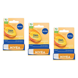 NIVEA Mango Shine Lip Balm 4.8g Pack of 3
