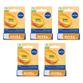 NIVEA Mango Shine Lip Balm 4.8g Pack of 5