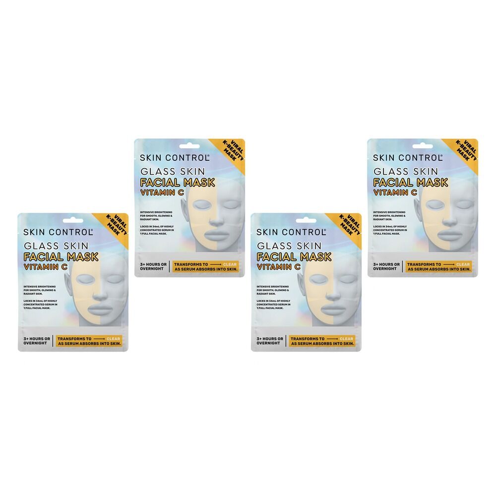 Skin Control Glass Skin Facial Mask Vitamin C x 12 Bundle of 4