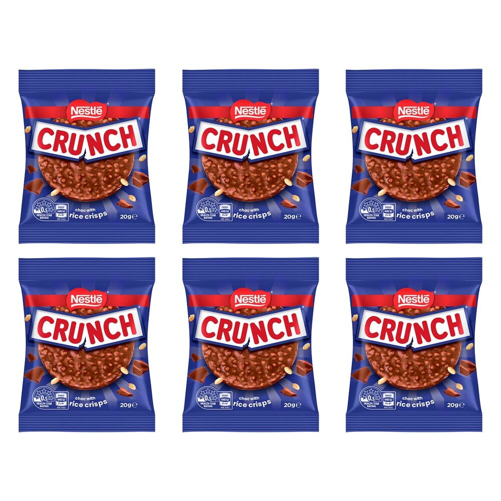 Nestle Crunch Rice Crisp Chocolate Bar 20g x 48 Bundle of 6
