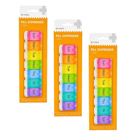 Budget Bemed 7 Day Pill Dispenser Colour Pack of 3