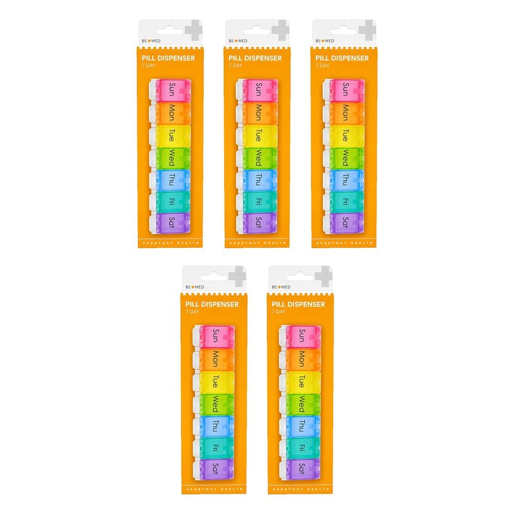 Budget Bemed 7 Day Pill Dispenser Colour Pack of 5
