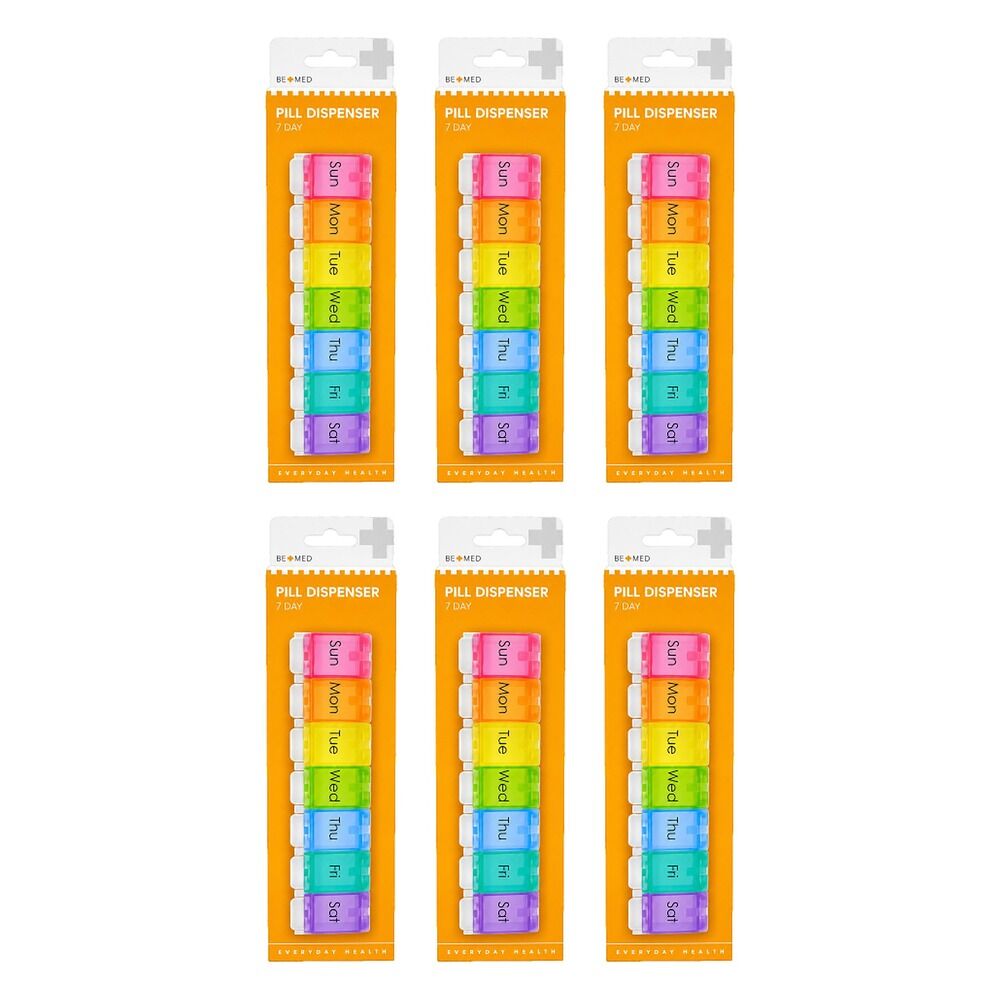 Budget Bemed 7 Day Pill Dispenser Colour Pack of 6