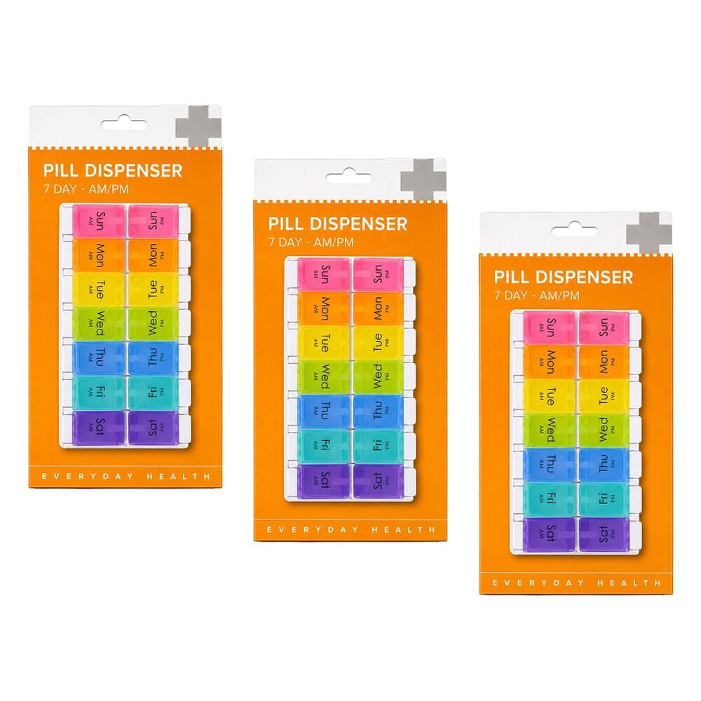 Budget Bemed 7 Day AM/PM Pill Dispenser Colour Pack of 3