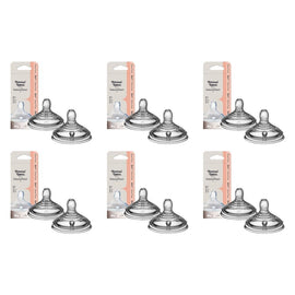 Tommee Tippee Natural Start Wide Latch Teats Slow Flow 2 Pack Bundle of 6