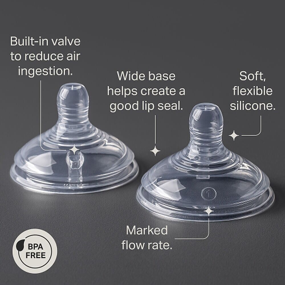 Tommee Tippee Natural Start Wide Latch Teats Slow Flow 2 Pack