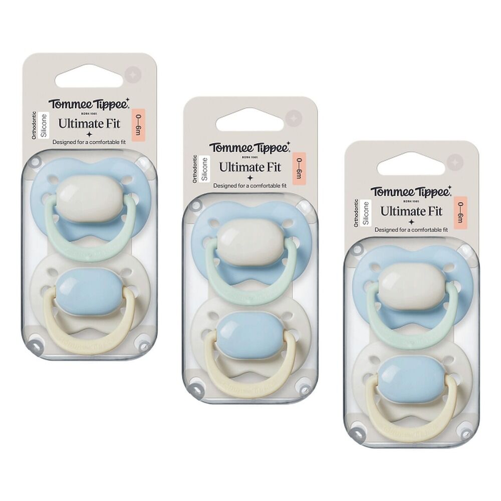 Tommee Tippee Ultimate Fit Soother 0-6 Months Multi 2 Pack Bundle of 3