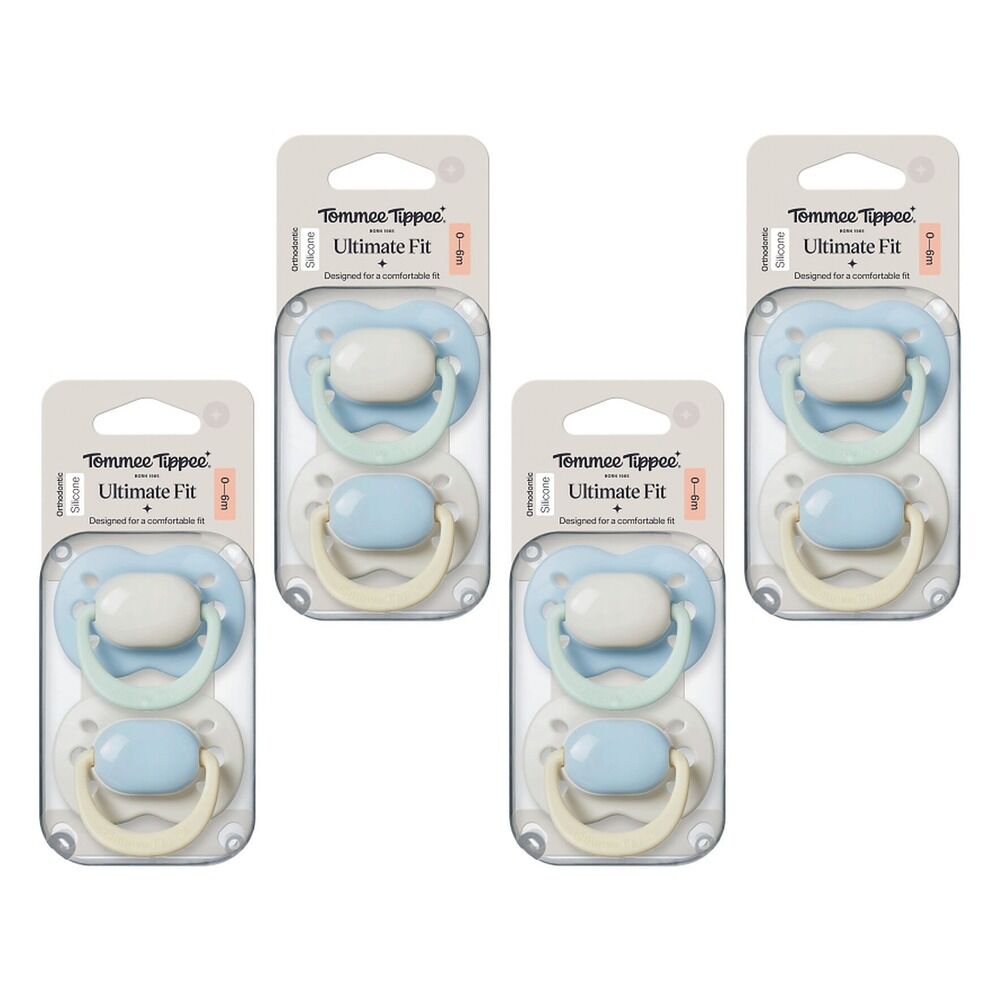Tommee Tippee Ultimate Fit Soother 0-6 Months Multi 2 Pack Bundle of 4