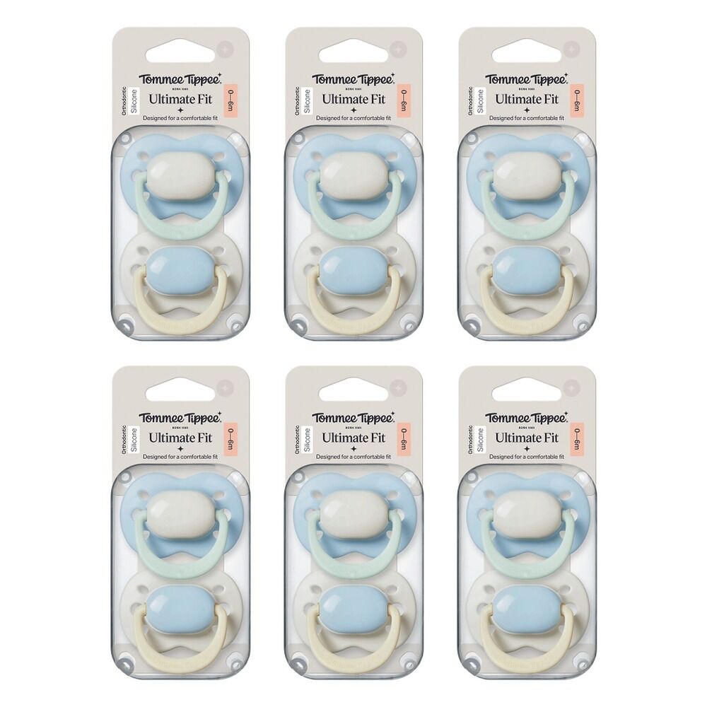 Tommee Tippee Ultimate Fit Soother 0-6 Months Multi 2 Pack Bundle of 6
