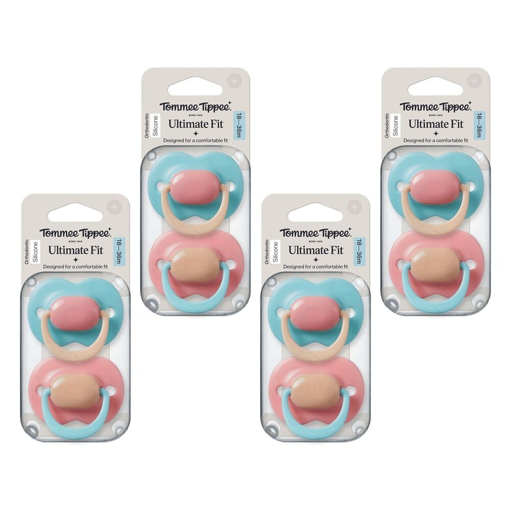 Tommee Tippee Ultimate Fit Soother 18-36 Months Multi 2 Pack Bundle of 4