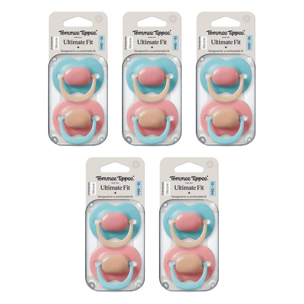 Tommee Tippee Ultimate Fit Soother 18-36 Months Multi 2 Pack Bundle of 5