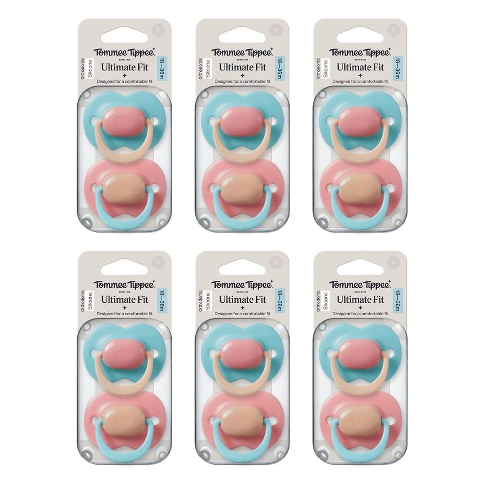 Tommee Tippee Ultimate Fit Soother 18-36 Months Multi 2 Pack Bundle of 6