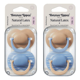 Tommee Tippee Natural Latex Ultimate Fit Soother 6-18m Multi 2 Pack Bundle of 2