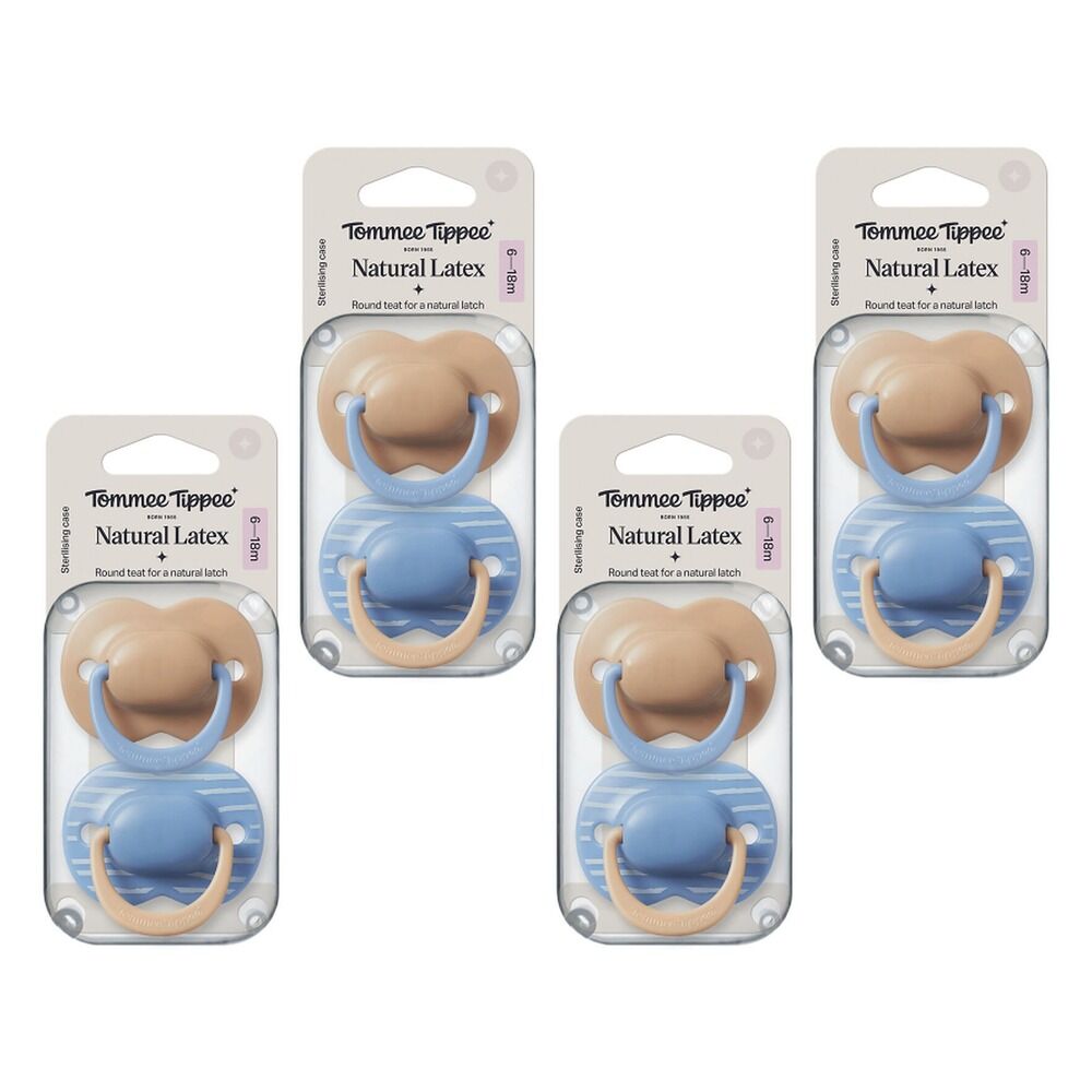 Tommee Tippee Natural Latex Ultimate Fit Soother 6-18m Multi 2 Pack Bundle of 4
