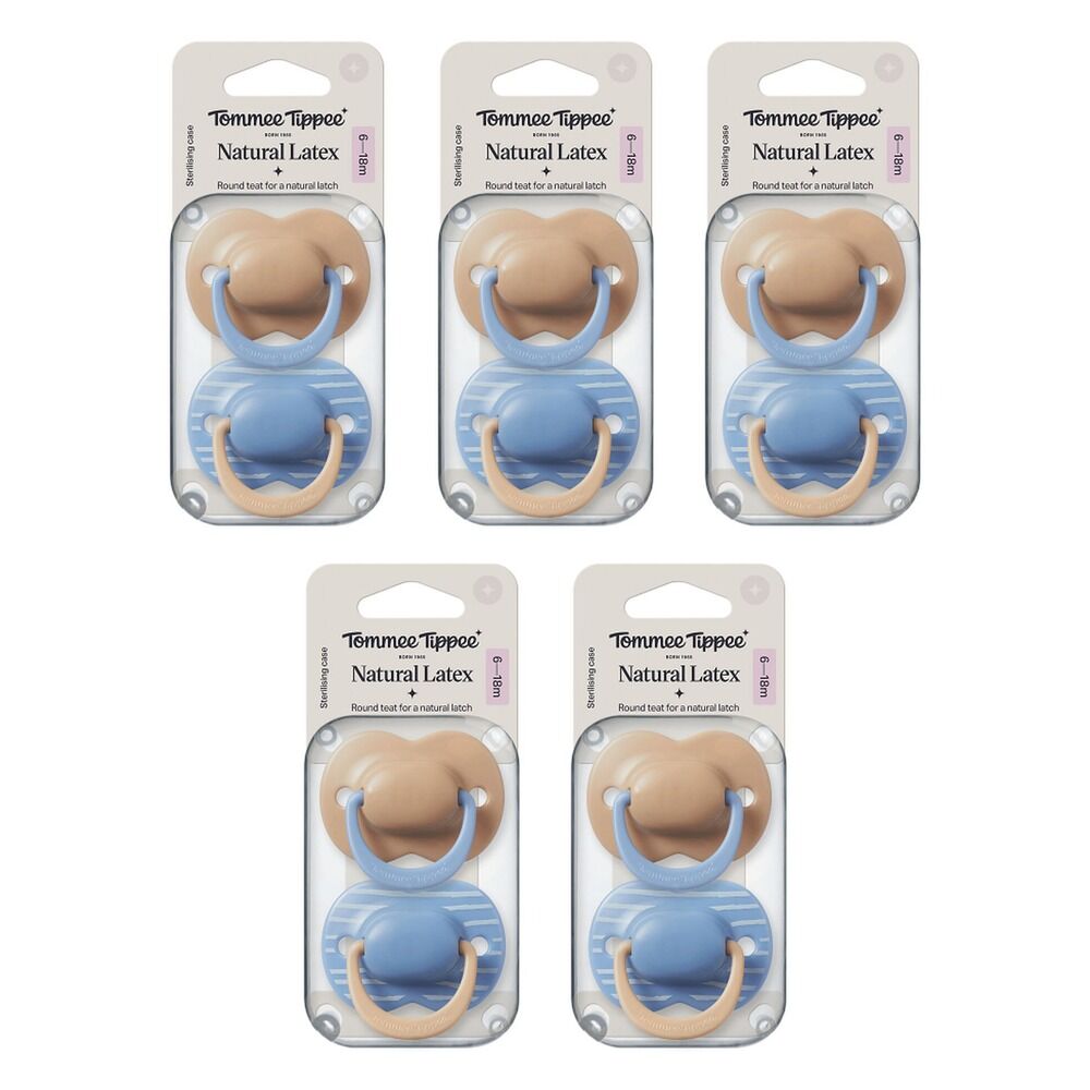 Tommee Tippee Natural Latex Ultimate Fit Soother 6-18m Multi 2 Pack Bundle of 5
