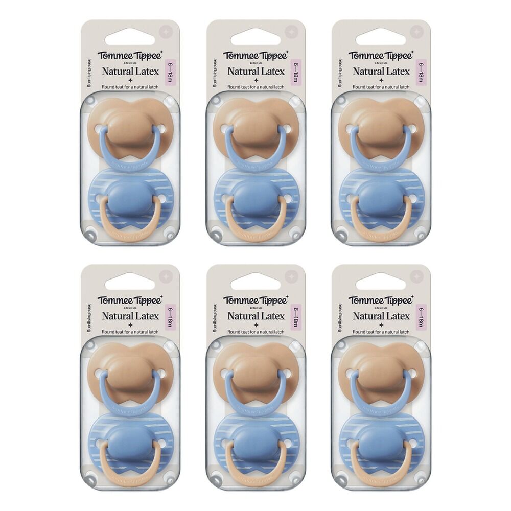 Tommee Tippee Natural Latex Ultimate Fit Soother 6-18m Multi 2 Pack Bundle of 6