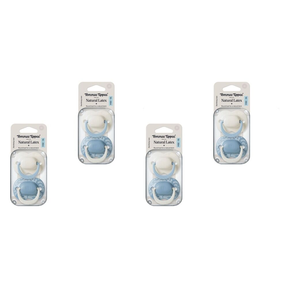Tommee Tippee Natural Latex Ultimate Fit Soother 18-36m Multi 2 Pack Bundle of 4