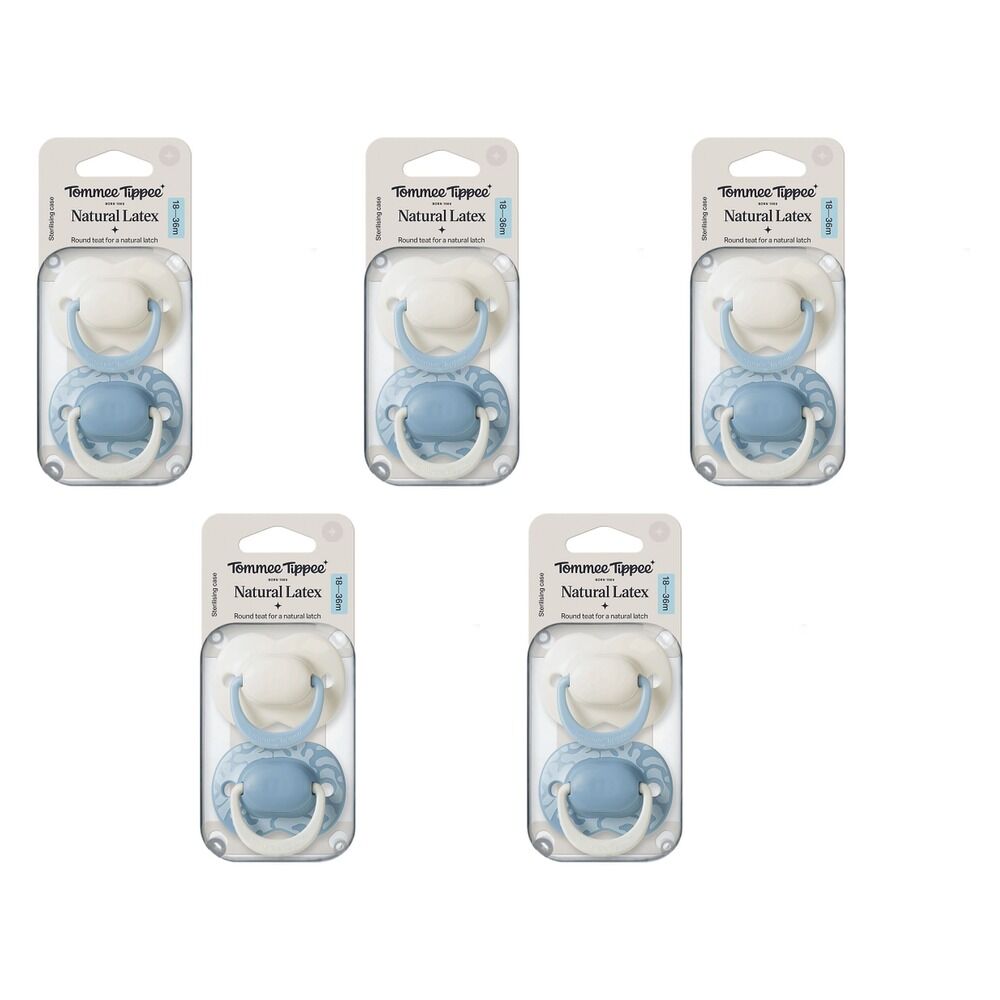 Tommee Tippee Natural Latex Ultimate Fit Soother 18-36m Multi 2 Pack Bundle of 5