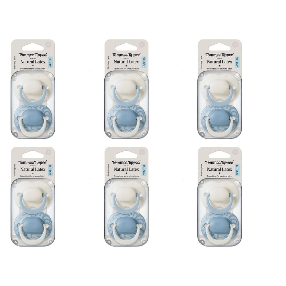 Tommee Tippee Natural Latex Ultimate Fit Soother 18-36m Multi 2 Pack Bundle of 6