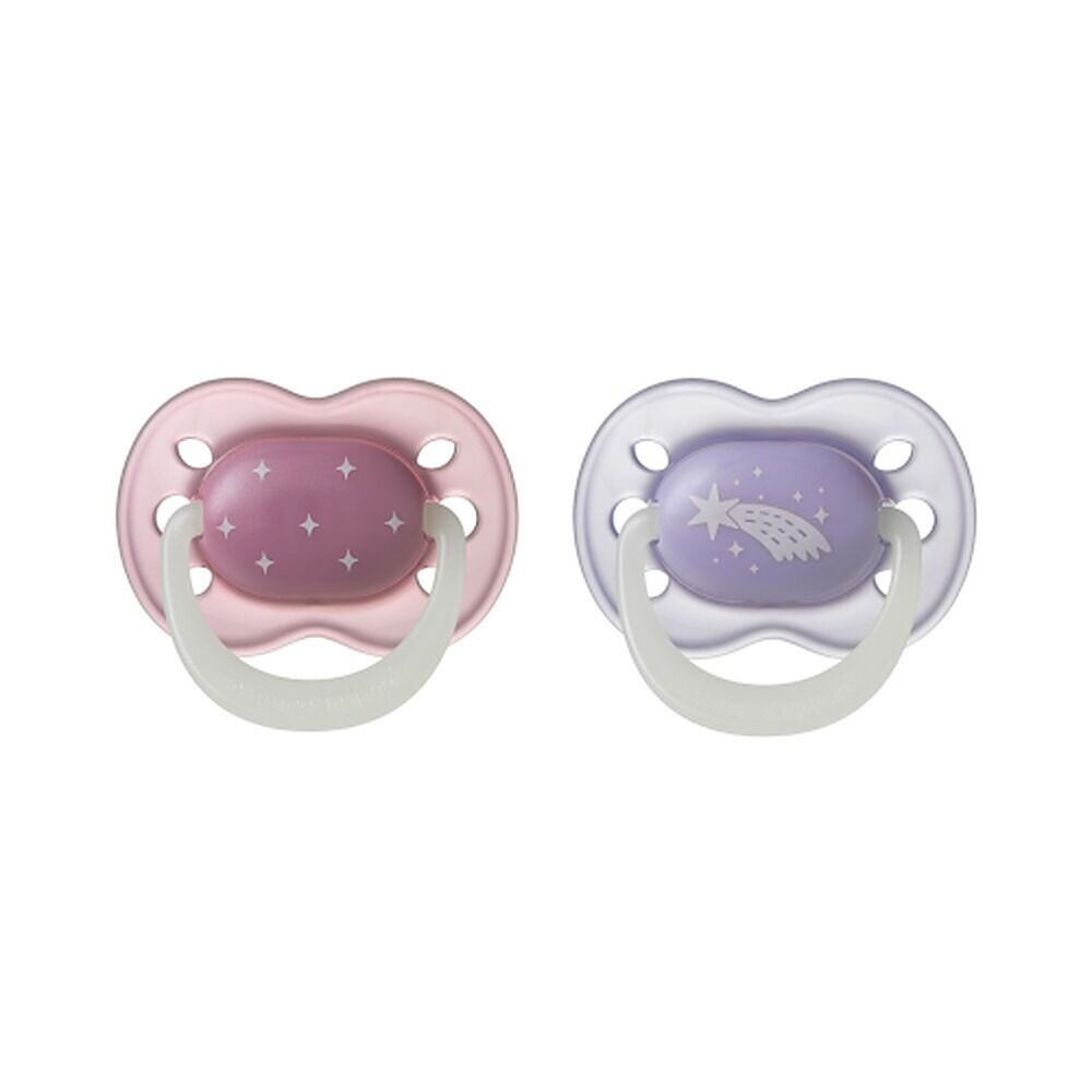 Tommee Tippee NightGlow Dummy 0-6 Months Multi 2 Pack