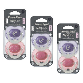 Tommee Tippee NightGlow Dummy 6-18 Months Multi 2 Pack Bundle of 3