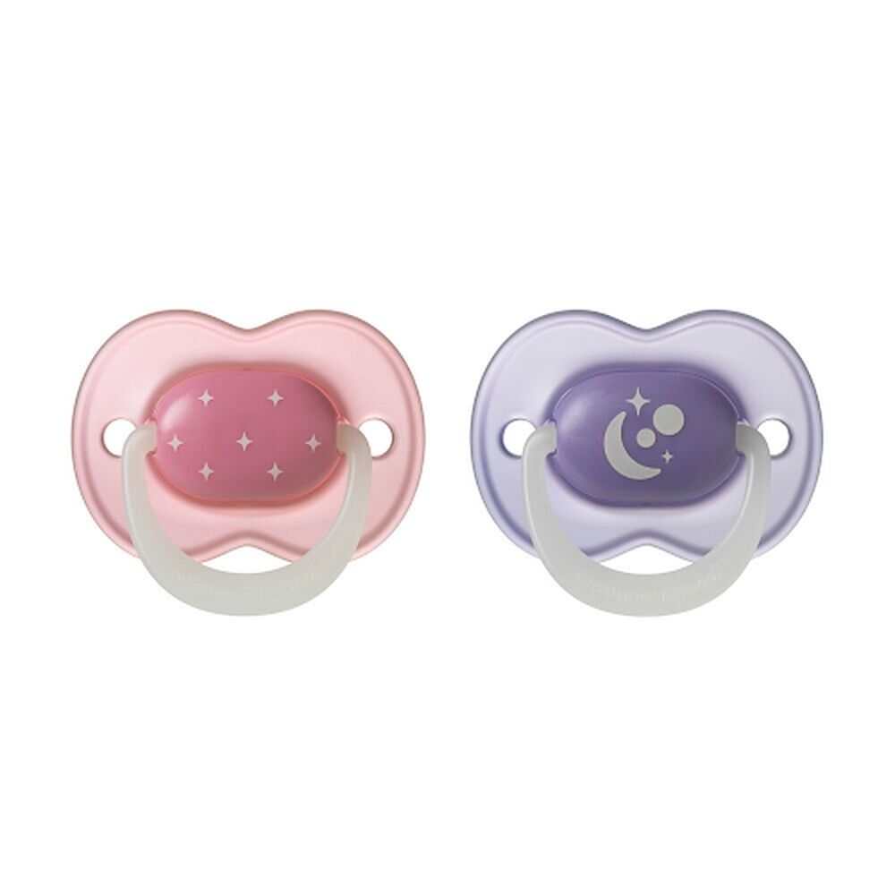 Tommee Tippee NightGlow Dummy 6-18 Months Multi 2 Pack