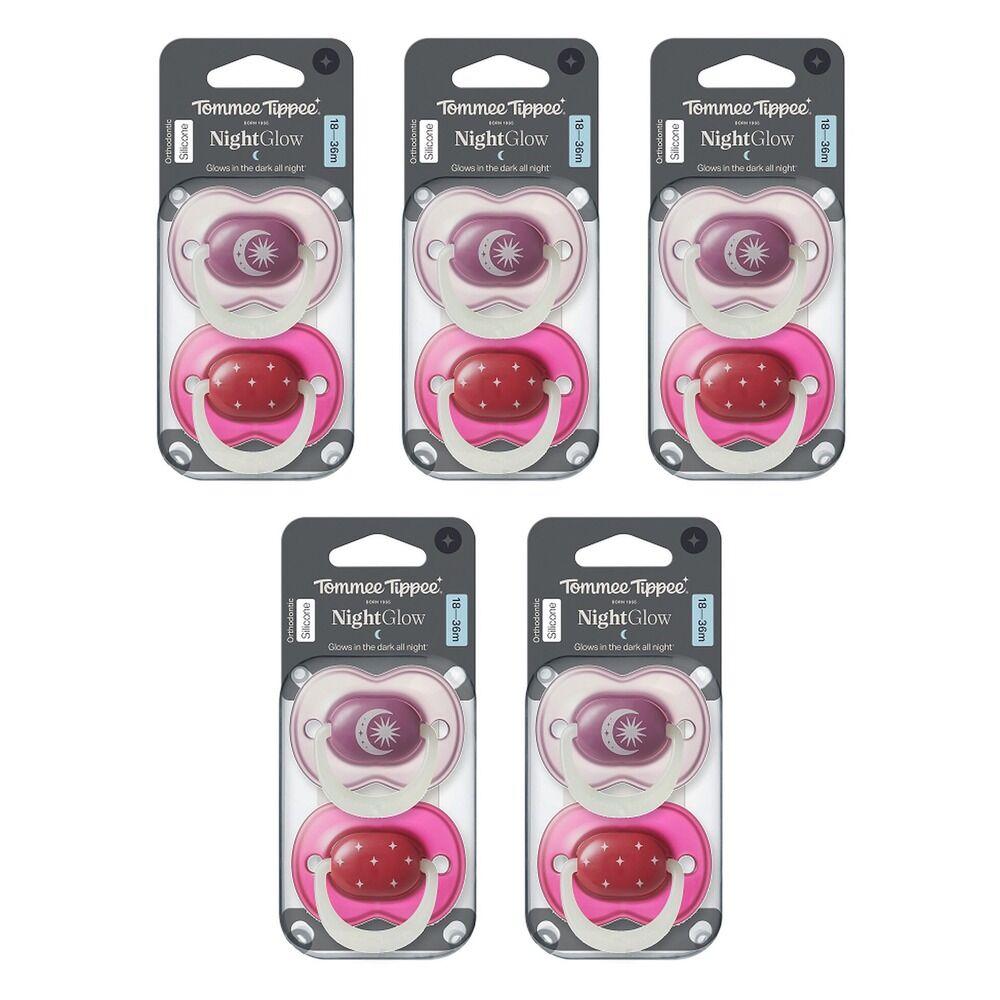 Tommee Tippee Nightglow Soother 18-36 Months Pack of 5