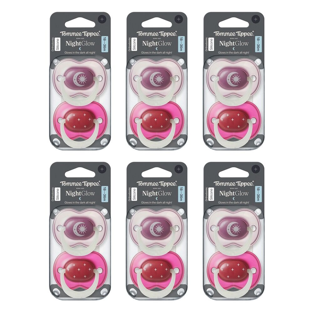 Tommee Tippee Nightglow Soother 18-36 Months Pack of 6