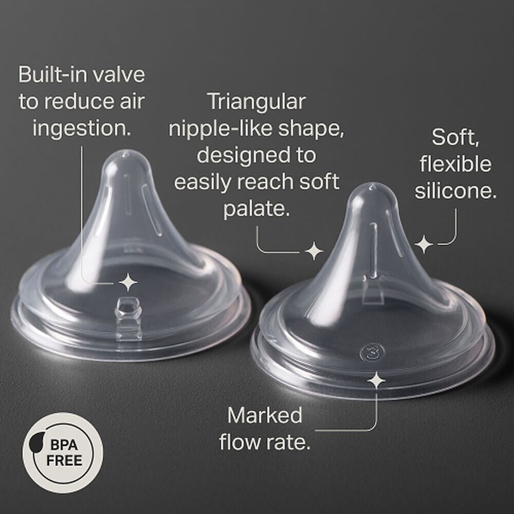 Tommee Tippee Natural Start Deep Latch Teats Slow Flow 0m+ 2 Pack