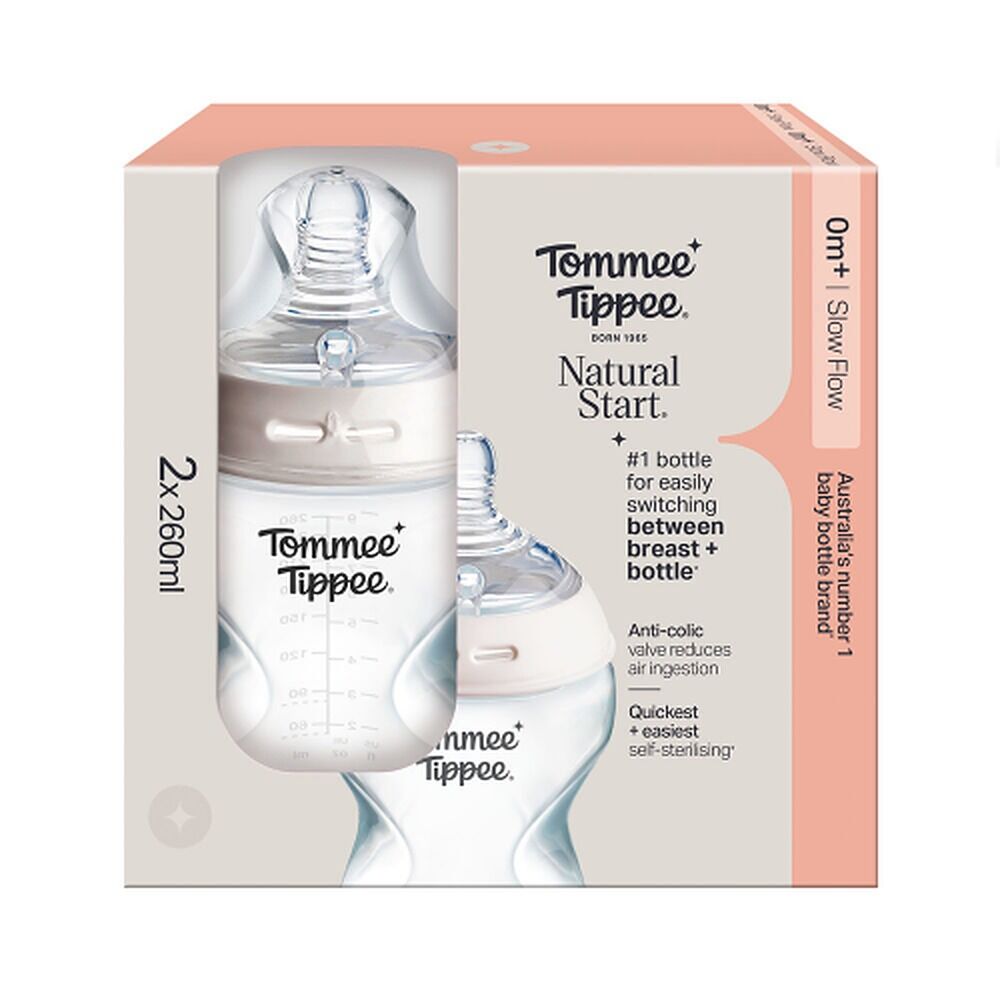 Tommee Tippee Natural Start Anti-Colic Bottle Slow Flow 2 Pack 60mL