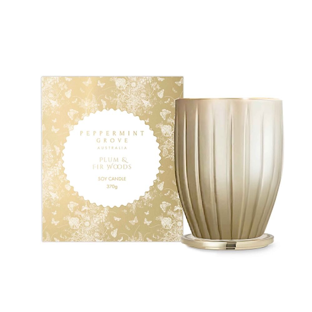 Peppermint Grove Plum & Fir Woods Large Soy Candle 370g