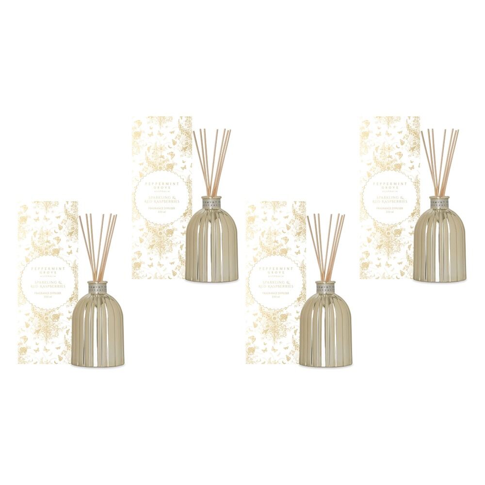 Peppermint Grove Sparkling & Red Raspberries Large Fragrance Diffuser Pack of 4