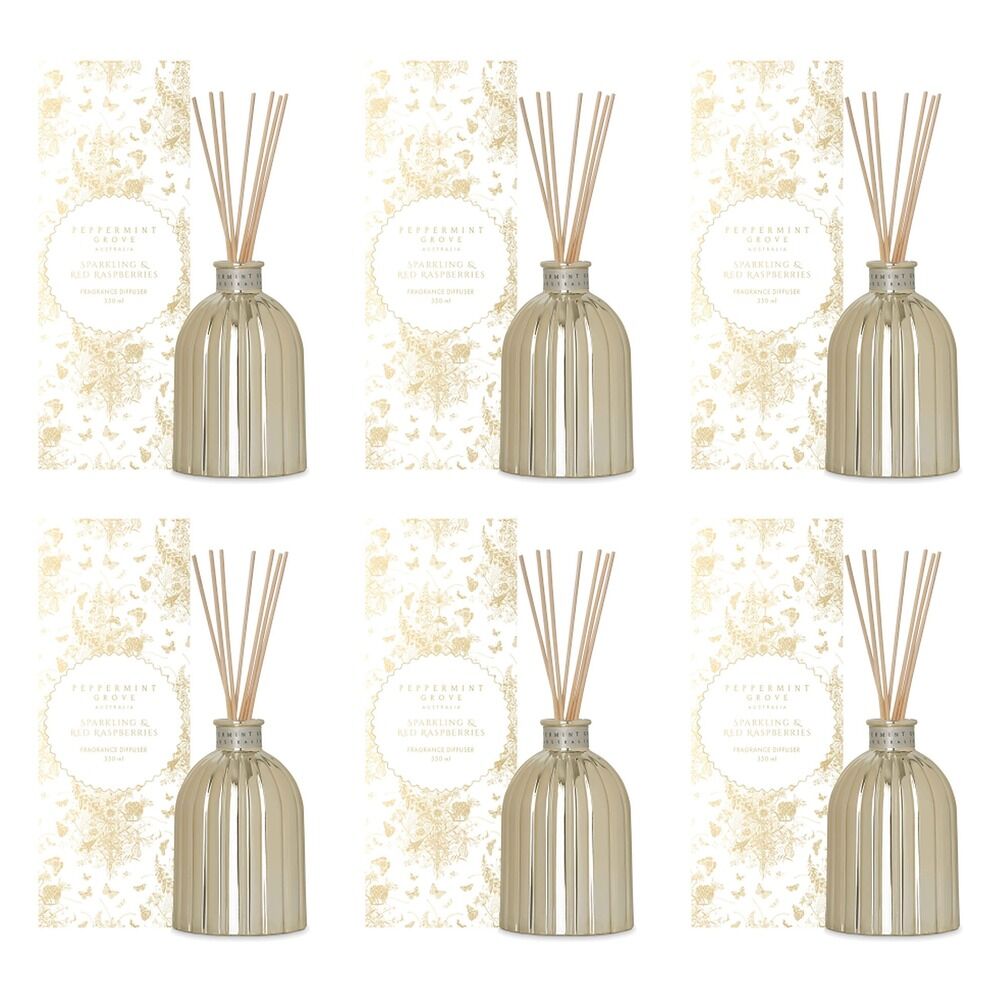 Peppermint Grove Sparkling & Red Raspberries Large Fragrance Diffuser Pack of 6