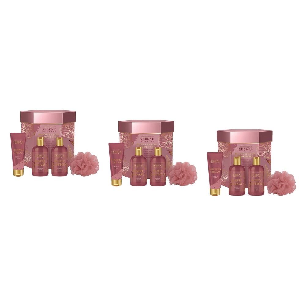 Serene Moments Bloom & Glow Pamper 4 Piece Set Pack of 3