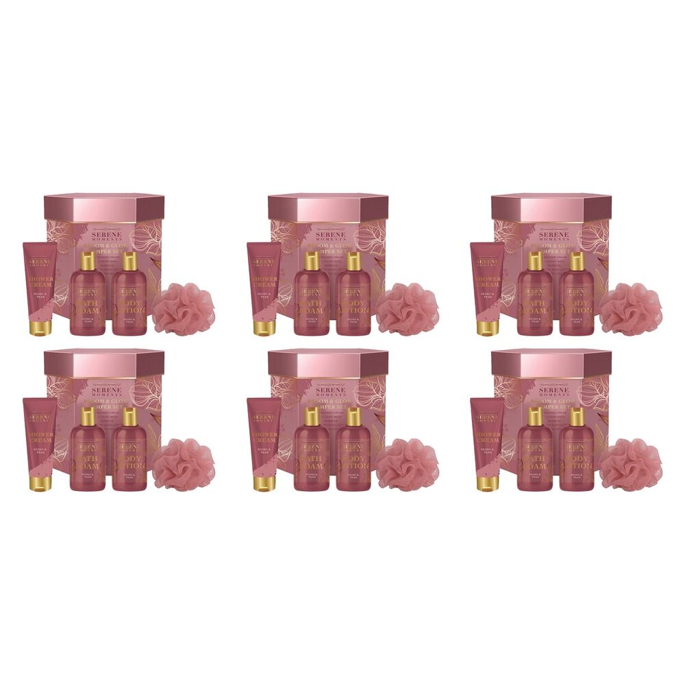 Serene Moments Bloom & Glow Pamper 4 Piece Set Pack of 6
