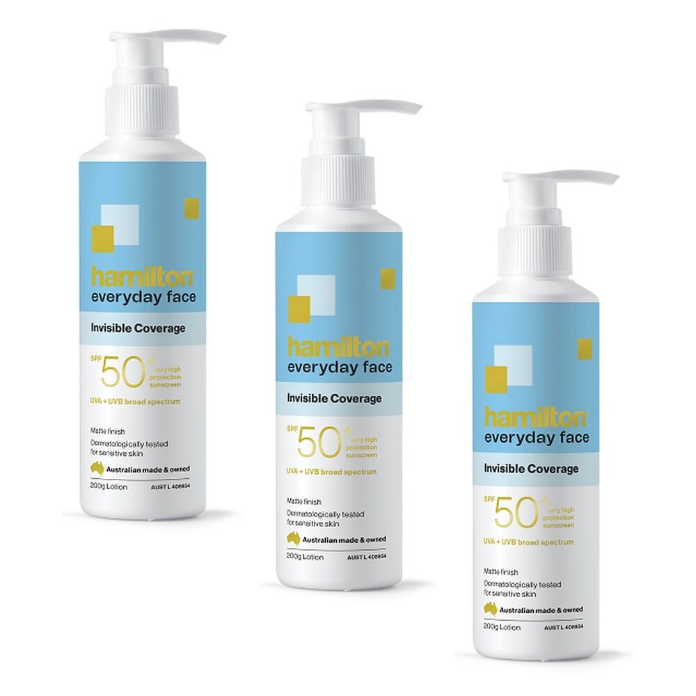 Hamilton Everyday Face Lotion SPF50+ 200g Pack of 3