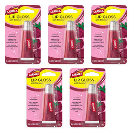 Carmex Shimmer Lip Gloss Raspberry 10g x 12 Bundle of 5