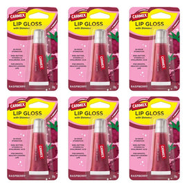 Carmex Shimmer Lip Gloss Raspberry 10g x 12 Bundle of 6